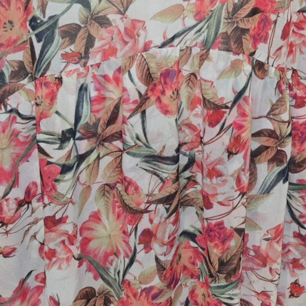 Gianni Bini Floral Print‎ Mini Dress V Neck 3/4 Bell Sleeve White Pink - Picture 6 of 8